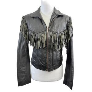 Berman's fringe leather jacket, size 8